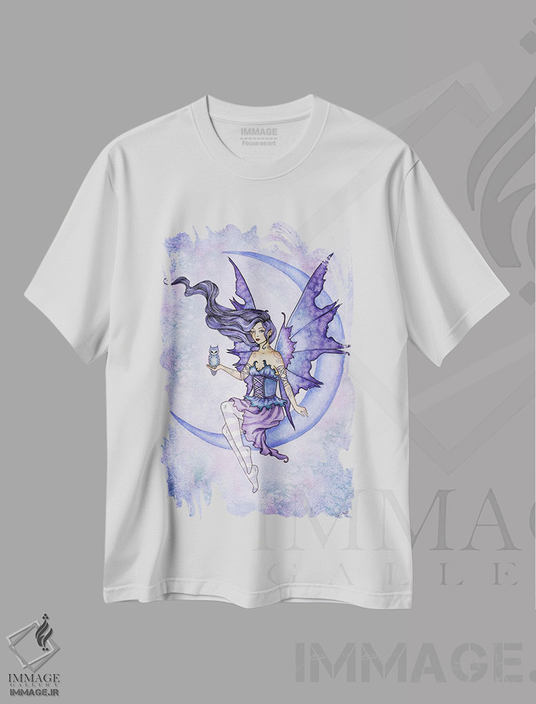 تیشرت طرح دار جغد ماه، دکوراسیون جایگزین اثر امی براون | فروشگاه ایماژ