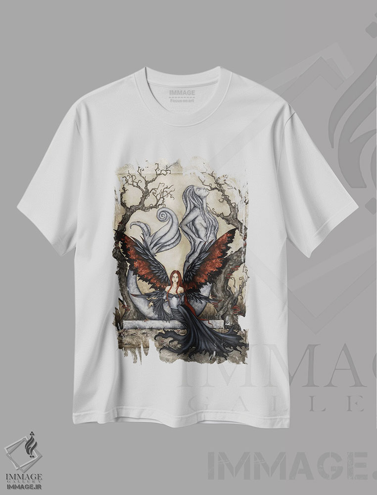 تیشرت طرح دار بیا کمی بمان، مدیوم اثر امی براون | immage.ir