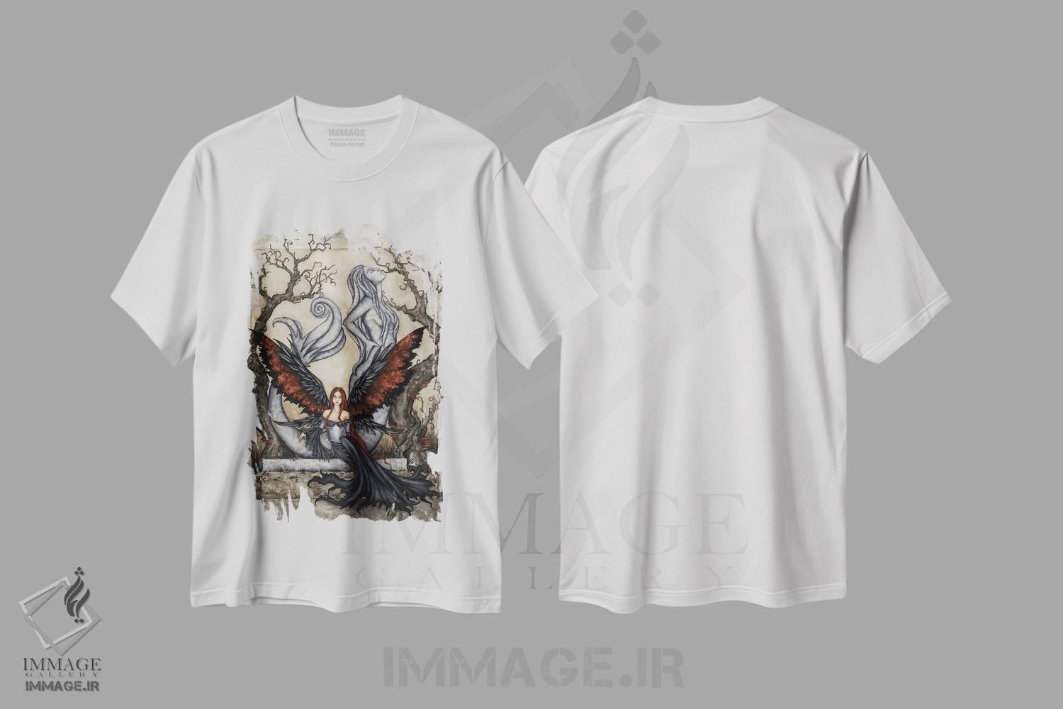 تیشرت طرح دار بیا کمی بمان، مدیوم اثر امی براون | immage.ir