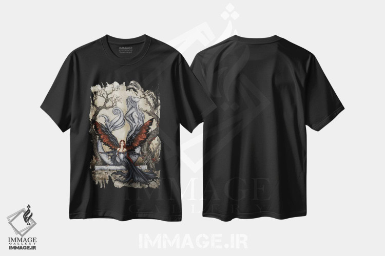 تیشرت طرح دار بیا کمی بمان، مدیوم اثر امی براون | فروشگاه ایماژ