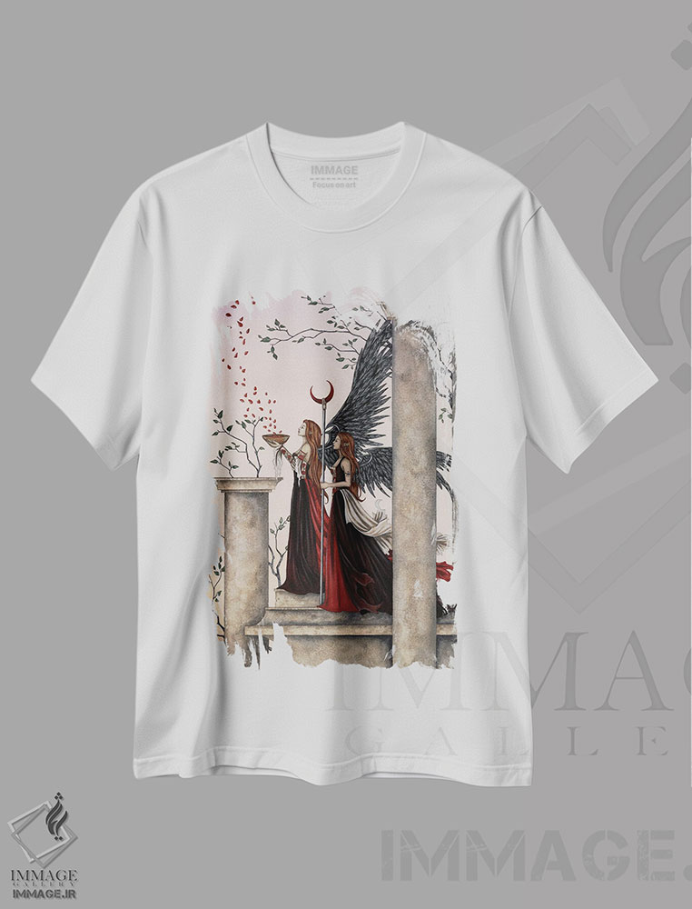 تیشرت طرح دار افسون گل رز، مدیوم اثر امی براون | immage.ir