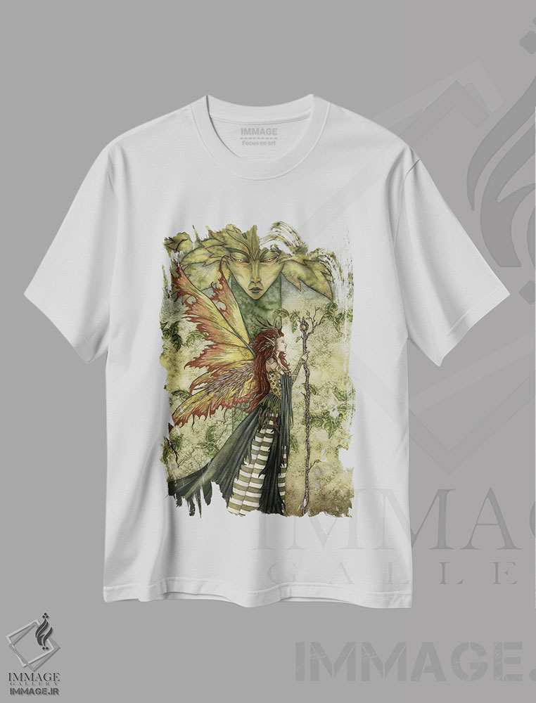 تیشرت طرح دار زن سبز، مدیوم اثر امی براون | immage.ir