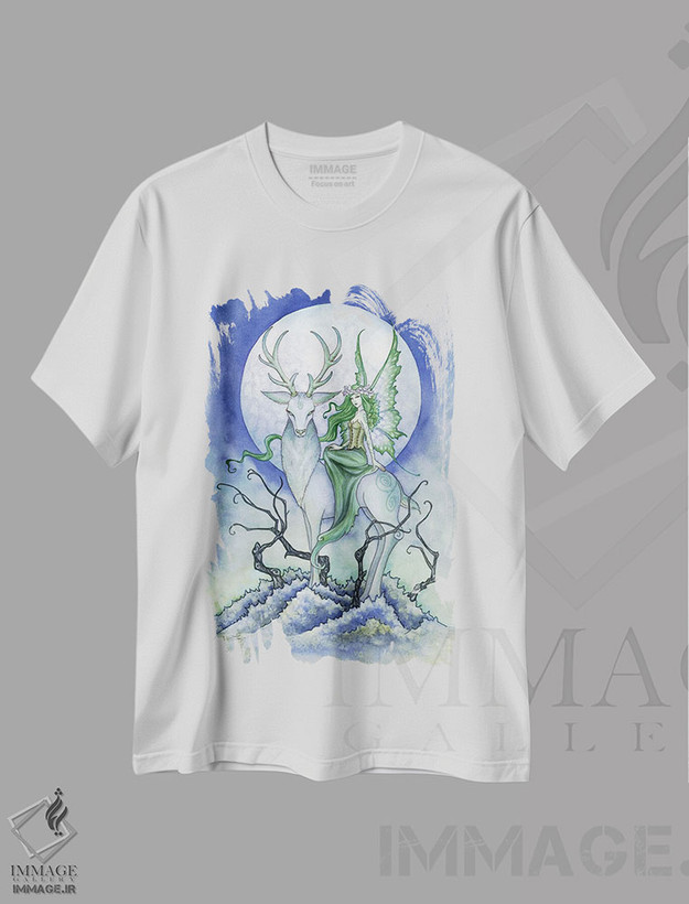 تیشرت طرح دار گرگ ومیش، مدیوم اثر امی براون | فروشگاه ایماژ