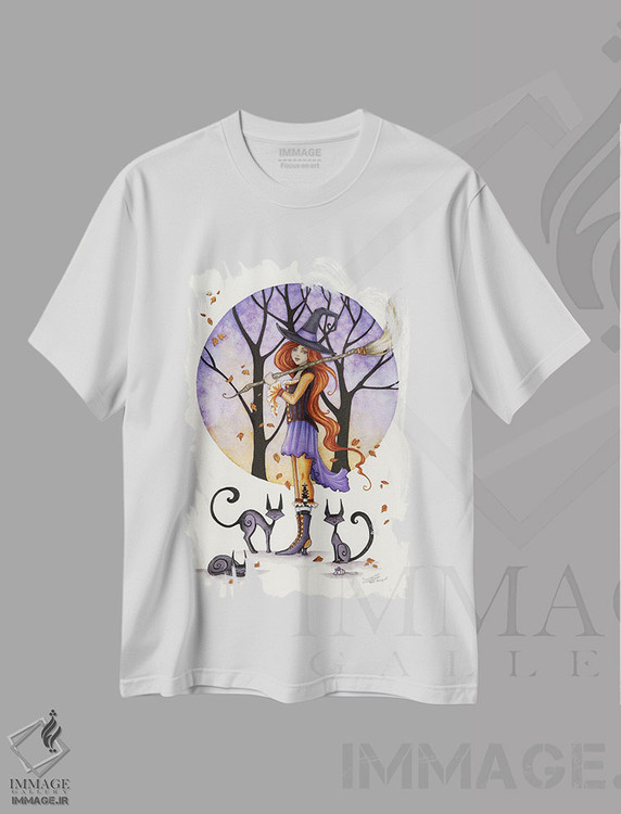 تیشرت طرح دار جادوگر پاییزی، مدیوم اثر امی براون | فروشگاه ایماژ