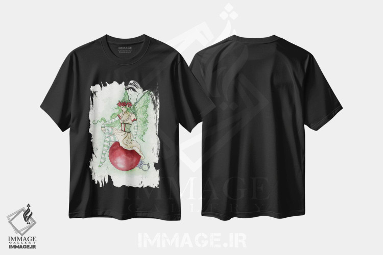 تیشرت طرح دار پری کریسمس I، دکور تعطیلات اثر امی براون | immage.ir