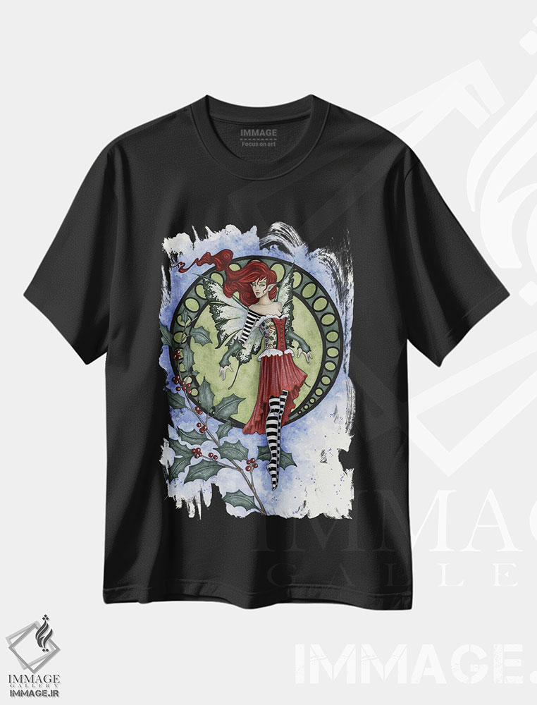 تیشرت طرح دار دارواش، دکور تعطیلات اثر امی براون | فروشگاه ایماژ