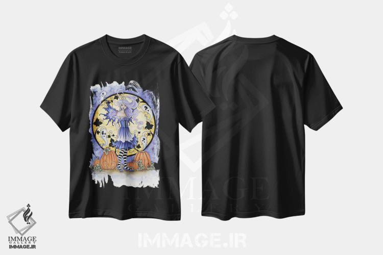 تیشرت طرح دار کدو تنبل زار تسخیرشده، مدیوم اثر امی براون | immage.ir