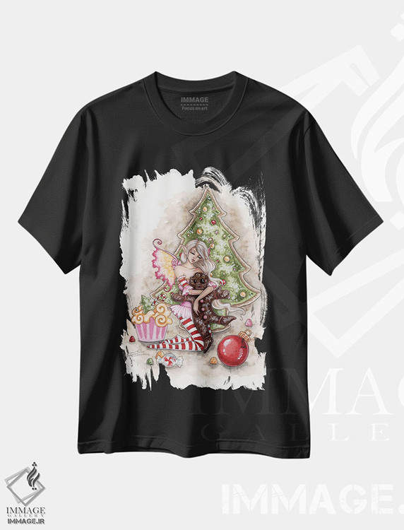 تیشرت طرح دار شب قبل از کریسمس بود، دکور تعطیلات اثر امی براون | فروشگاه ایماژ