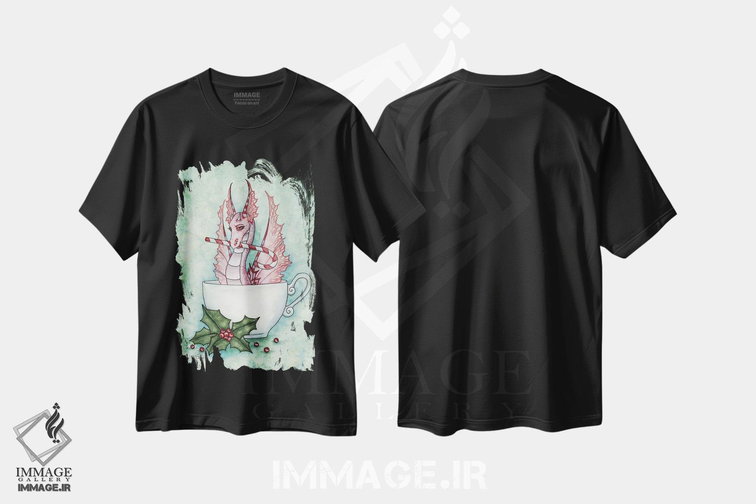 تیشرت طرح دار کاملاً نعناعی، مدیوم اثر امی براون | immage.ir