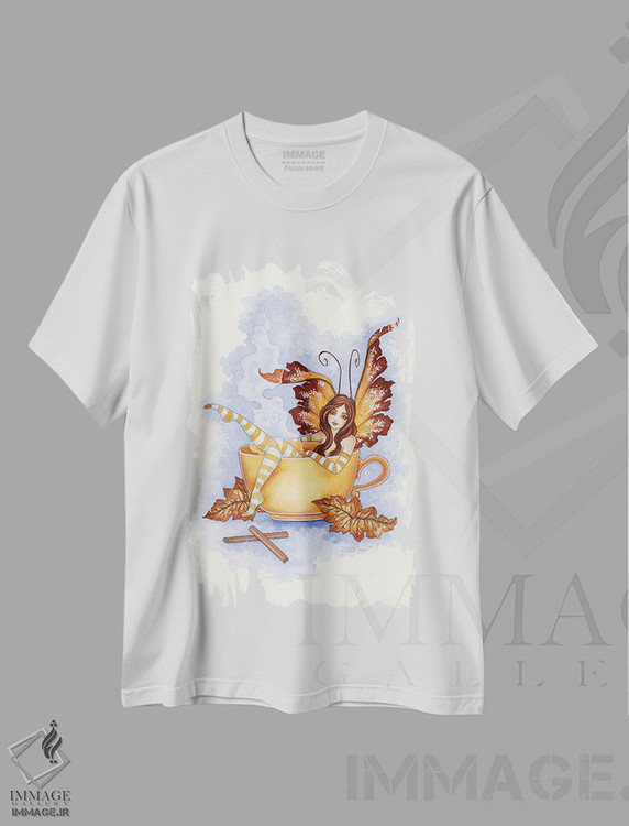 تیشرت طرح دار آرامش پاییزی، دست نقاشی و طراحی دستی اثر امی براون | فروشگاه ایماژ