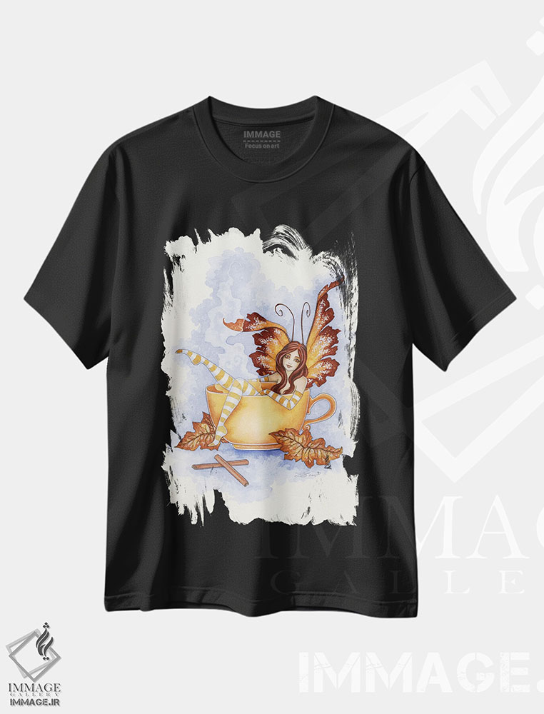 تیشرت طرح دار آرامش پاییزی، دست نقاشی و طراحی دستی اثر امی براون | immage.ir