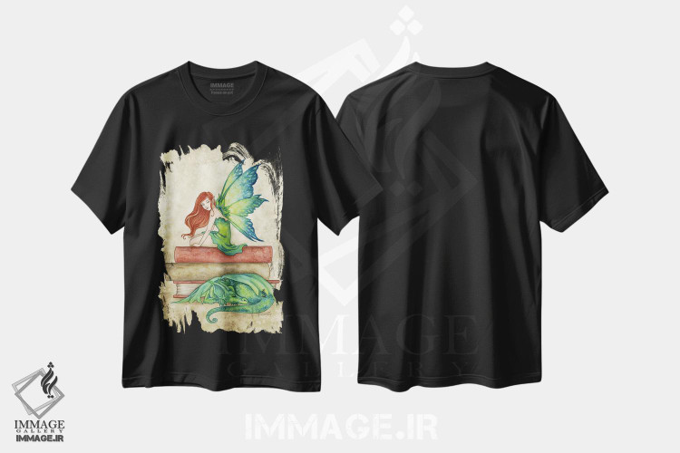 تیشرت طرح دار قصه های شب، دست نقاشی و طراحی دستی اثر امی براون | فروشگاه ایماژ