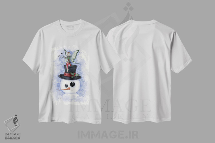 تیشرت طرح دار دوستان یخی، دکور تعطیلات اثر امی براون | فروشگاه ایماژ