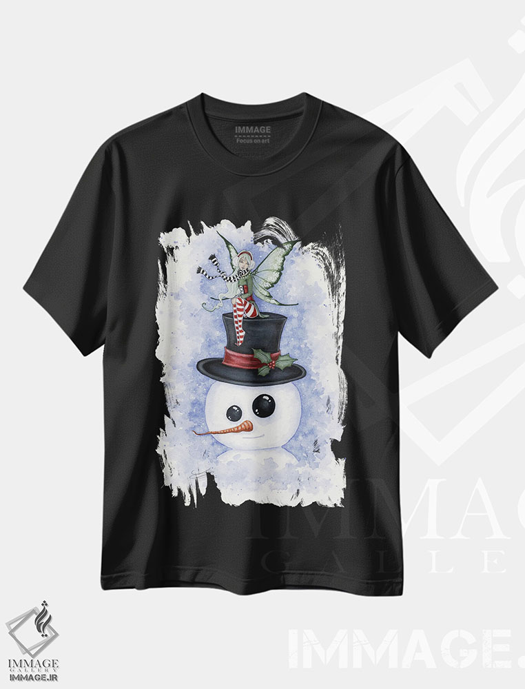 تیشرت طرح دار دوستان یخی، دکور تعطیلات اثر امی براون | immage.ir