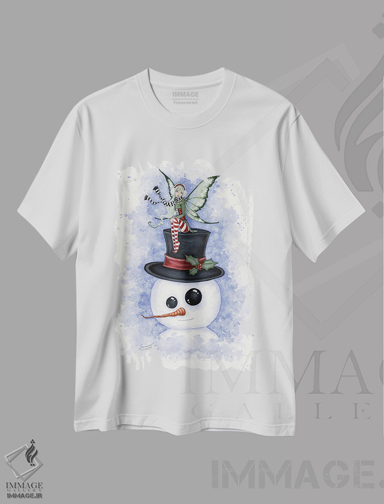 تیشرت طرح دار دوستان یخی، دکور تعطیلات اثر امی براون | فروشگاه ایماژ