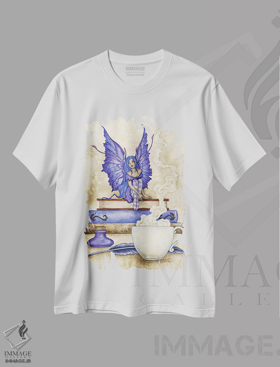 تیشرت طرح دار کتاب خوان II، دست نقاشی و طراحی دستی اثر امی براون | فروشگاه ایماژ