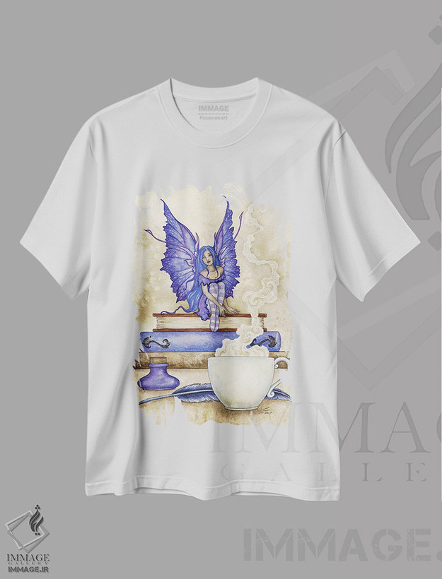 تیشرت طرح دار کتاب خوان II، دست نقاشی و طراحی دستی اثر امی براون | فروشگاه ایماژ