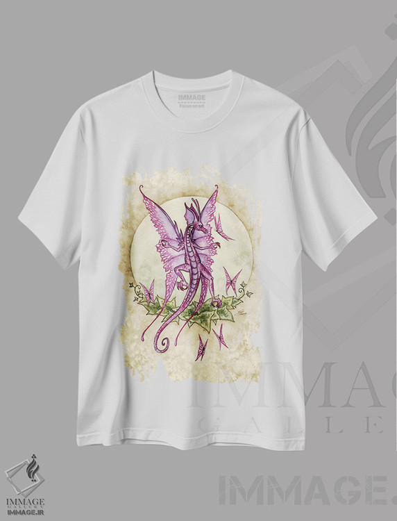 تیشرت طرح دار اژدهای رقصان، دست نقاشی و طراحی دستی اثر امی براون | فروشگاه ایماژ