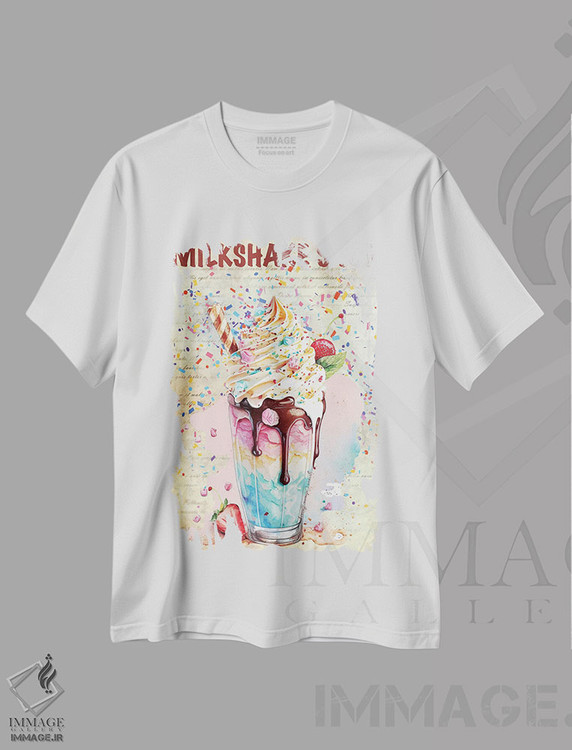 تیشرت طرح دار فروشگاه میلک شیک، هنر دیجیتال اثر هنرِ چونی | immage.ir