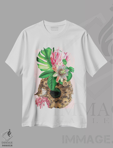 تیشرت طرح دار مخمل زمردی، تزئینی اثر هنرِ چونی | فروشگاه ایماژ