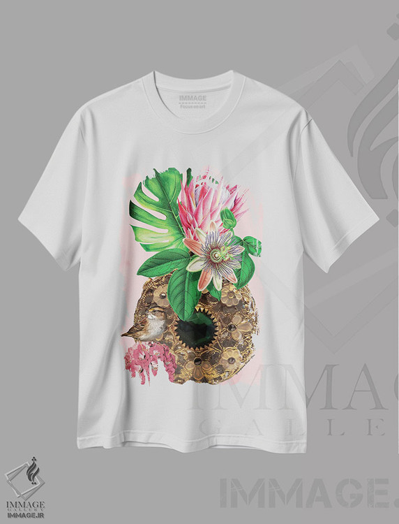 تیشرت طرح دار مخمل زمردی، تزئینی اثر هنرِ چونی | فروشگاه ایماژ