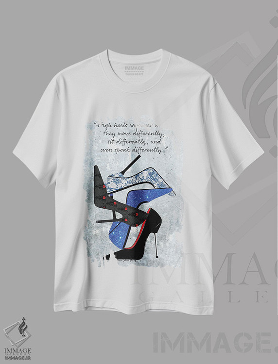 تیشرت طرح دار پاشنه بلندها قدرت می دهند، هنر دیجیتال اثر هنرِ چونی | immage.ir