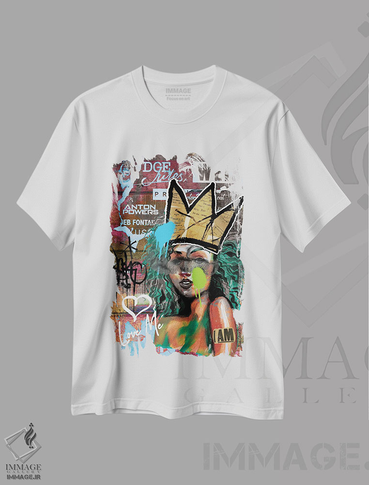 تیشرت طرح دار دوستم داشته باش، هنر آمریکایی آفریقایی تبار اثر هنرِ چونی | immage.ir