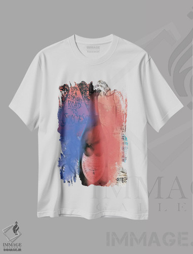 تیشرت طرح دار جاده مستقیم به سوی موفقیت، آبستره اثر هنرِ چونی | فروشگاه ایماژ