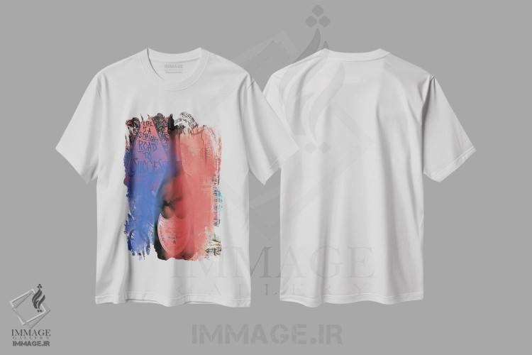 تیشرت طرح دار جاده مستقیم به سوی موفقیت، آبستره اثر هنرِ چونی | فروشگاه ایماژ