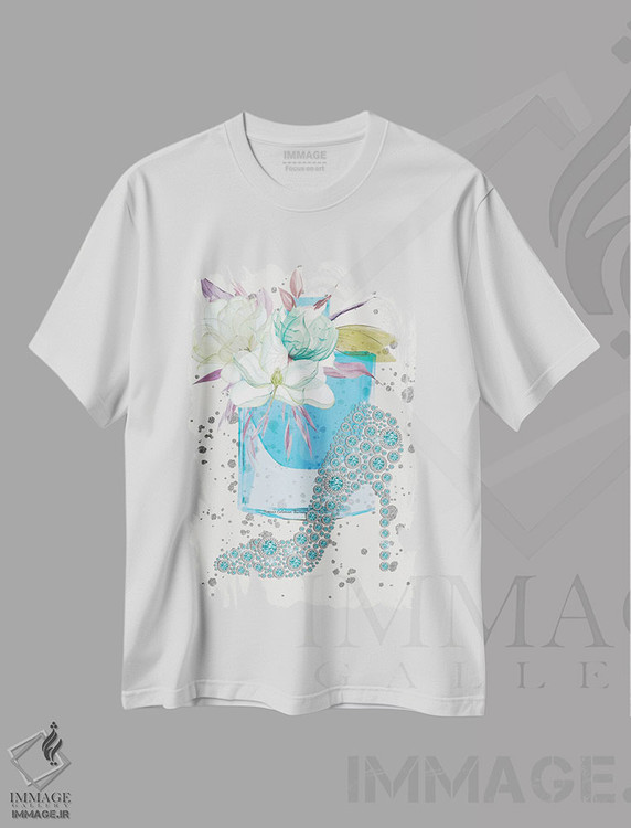 تیشرت طرح دار کفش الماس آبی، هنر دیجیتال اثر هنرِ چونی | فروشگاه ایماژ