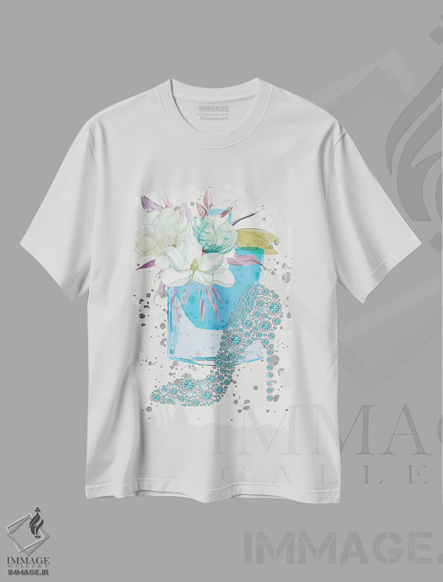 تیشرت طرح دار کفش الماس آبی، هنر دیجیتال اثر هنرِ چونی | فروشگاه ایماژ