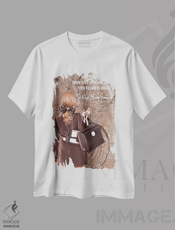 تیشرت طرح دار هرگز به عقب نگاه نکن، هنر دیجیتال اثر هنرِ چونی | فروشگاه ایماژ