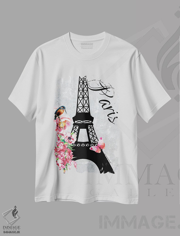 تیشرت طرح دار پاریس، هنر دیجیتال اثر هنرِ چونی | immage.ir