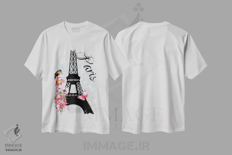 تیشرت طرح دار پاریس، هنر دیجیتال اثر هنرِ چونی | immage.ir