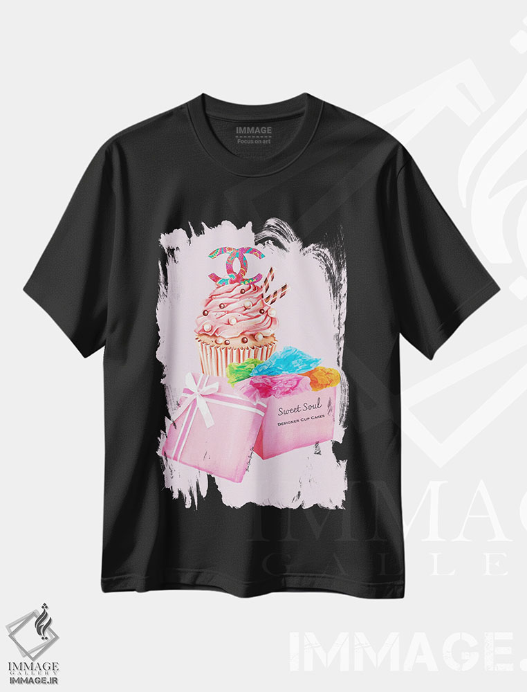 تیشرت طرح دار کاپ کیک های روح شیرین شنل، دکور معاصر اثر هنرِ چونی | immage.ir