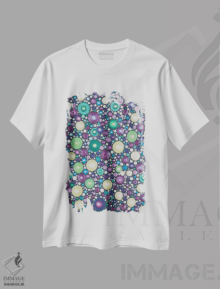 تیشرت طرح دار حجم/صدا، آبستره اثر امی داینر | immage.ir