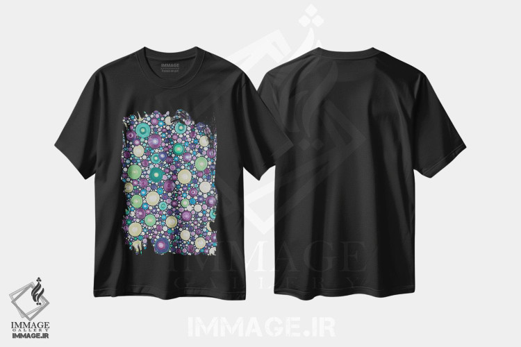 تیشرت طرح دار حجم/صدا، آبستره اثر امی داینر | فروشگاه ایماژ