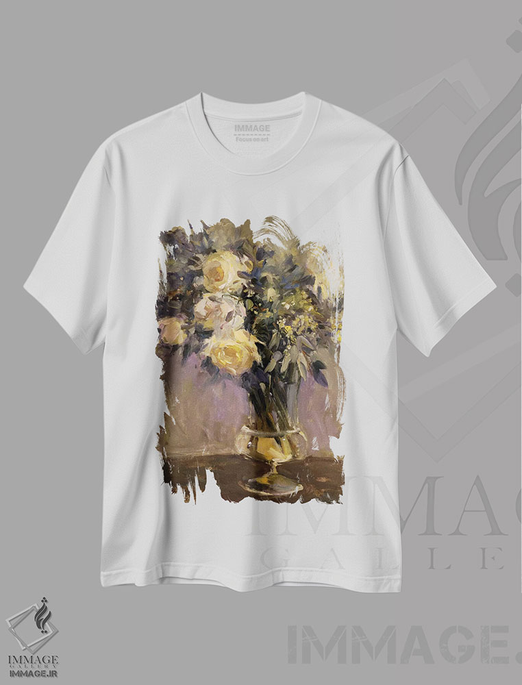 تیشرت طرح دار گلدان عصرگاهی، تزئینی اثر الین استیونز | فروشگاه ایماژ