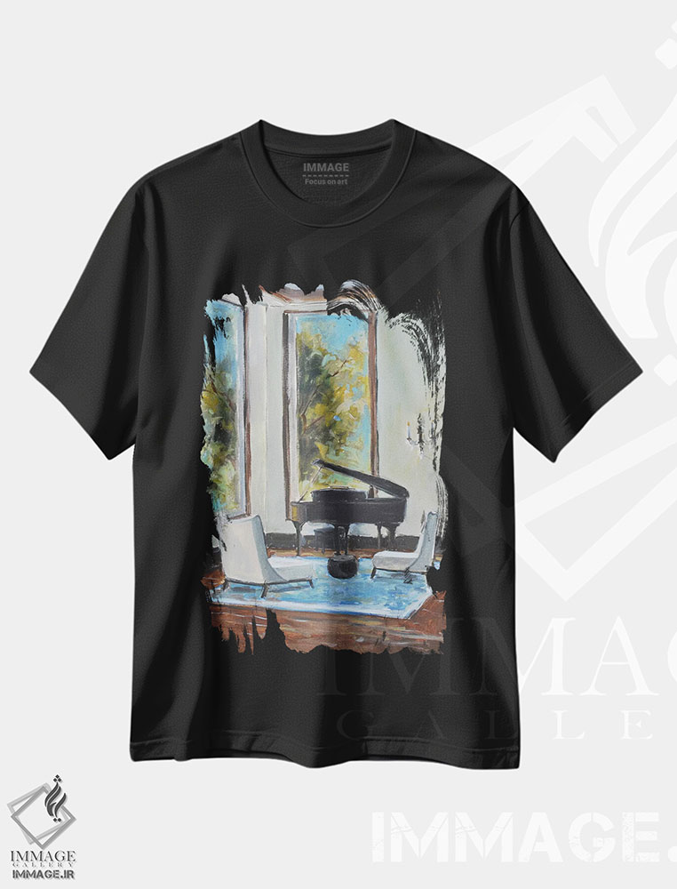تیشرت طرح دار اتاق نشیمن، تزئینی اثر الین استیونز | فروشگاه ایماژ