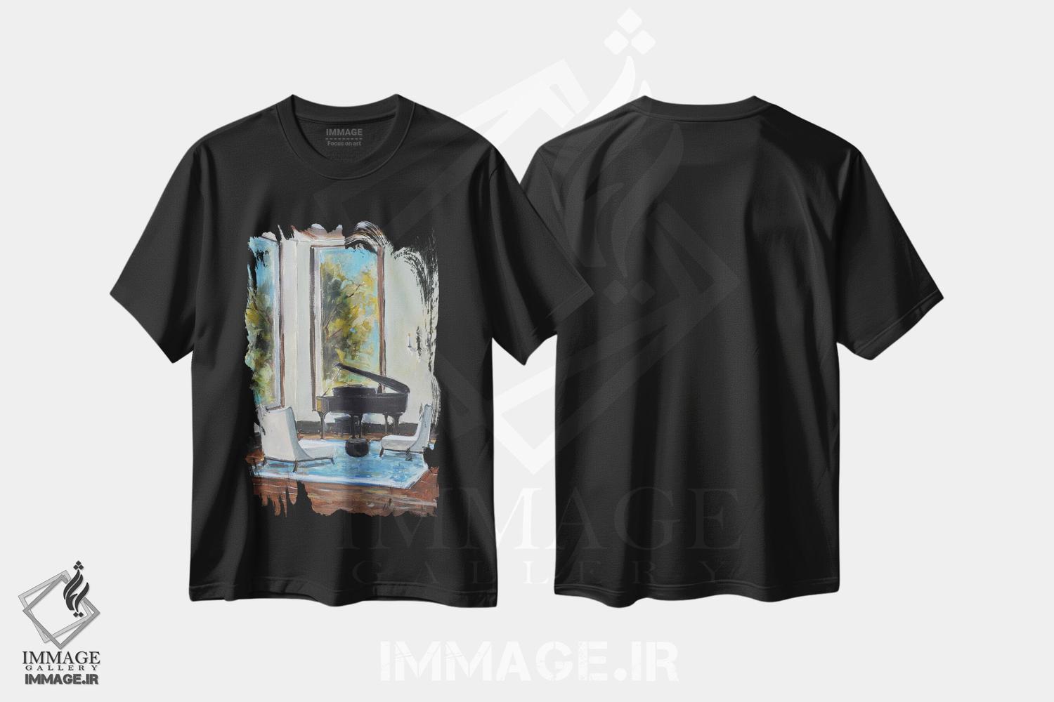 تیشرت طرح دار اتاق نشیمن، تزئینی اثر الین استیونز | فروشگاه ایماژ