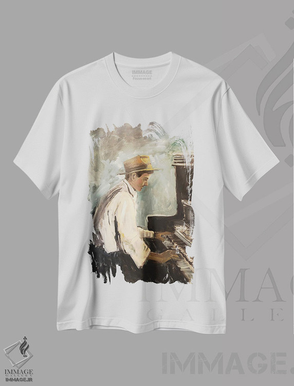 تیشرت طرح دار به موسیقی گوش بده چهار، هنر فاخر معاصر اثر الین استیونز | immage.ir