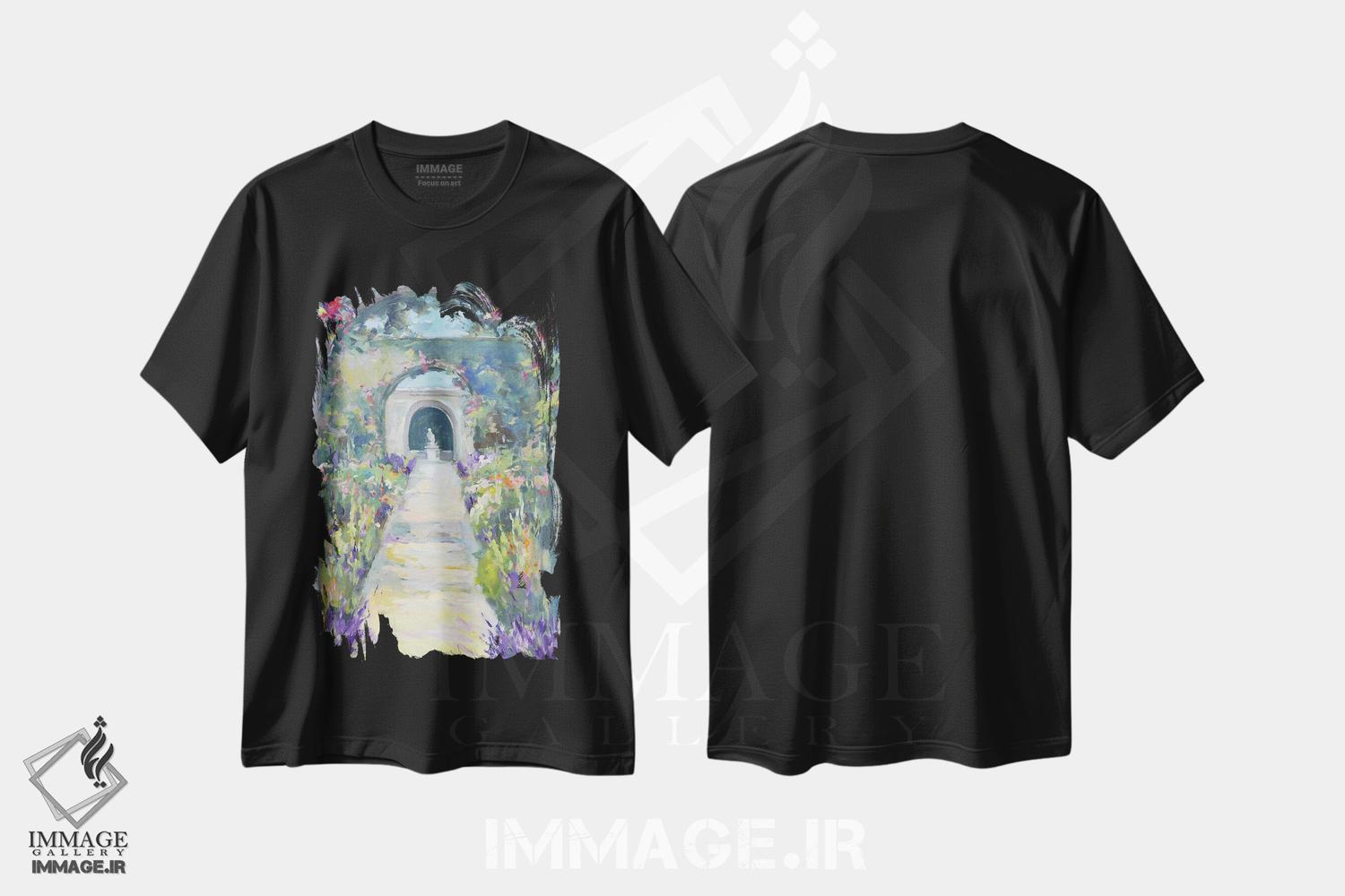 تیشرت طرح دار گذرگاه آرام، آبستره اثر الین استیونز | فروشگاه ایماژ