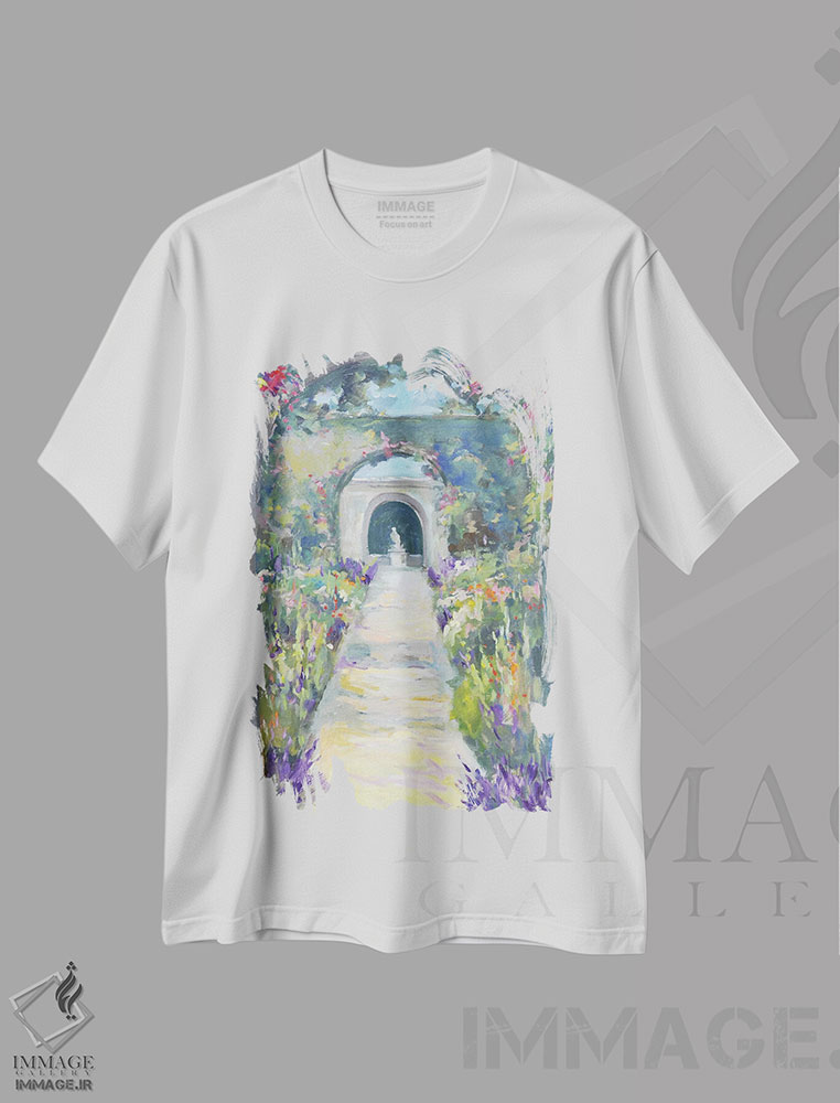 تیشرت طرح دار گذرگاه آرام، آبستره اثر الین استیونز | immage.ir
