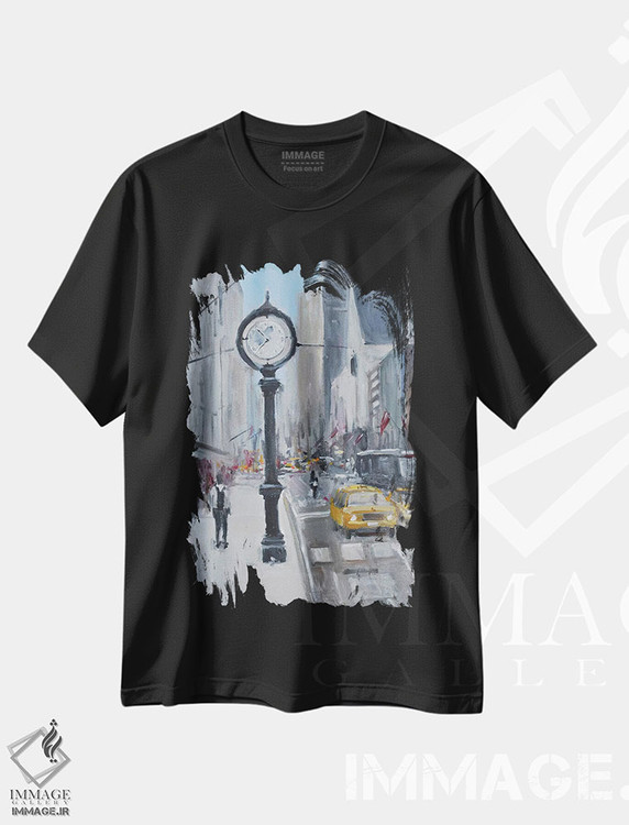 تیشرت طرح دار خیابان های شهر، تزئینی اثر الین استیونز | immage.ir