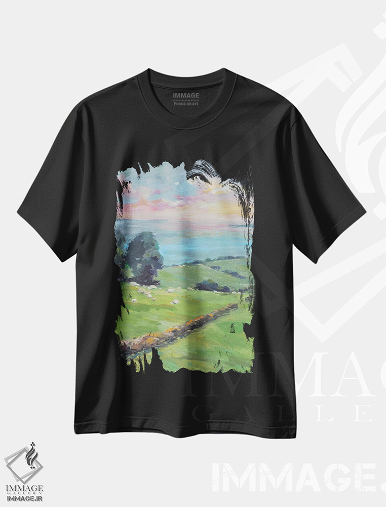 تیشرت طرح دار مزارع سرسبز، تزئینی اثر الین استیونز | immage.ir