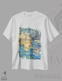 تیشرت طرح دار کنار بندر، تزئینی اثر الین استیونز | فروشگاه ایماژ