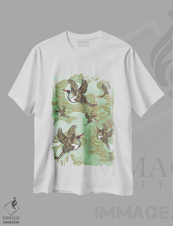 تیشرت طرح دار سبز جاودان، دکور آسیایی اثر آنتونی ون لم | immage.ir