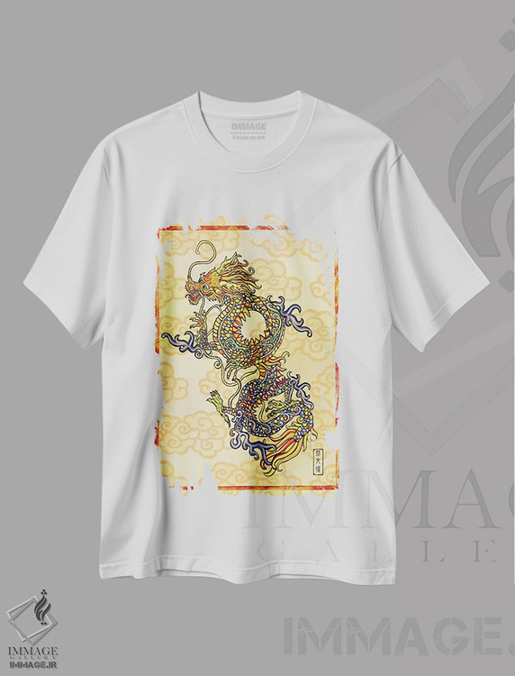 تیشرت طرح دار اژدهای باشکوه، دکور آسیایی اثر آنتونی ون لم | فروشگاه ایماژ