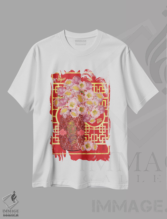 تیشرت طرح دار اژدهای صدتومانی، دکور آسیایی اثر آنتونی ون لم | immage.ir
