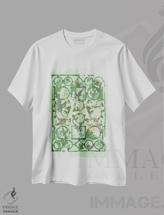 تیشرت طرح دار داربست آسمانی، دکور آسیایی اثر آنتونی ون لم | immage.ir
